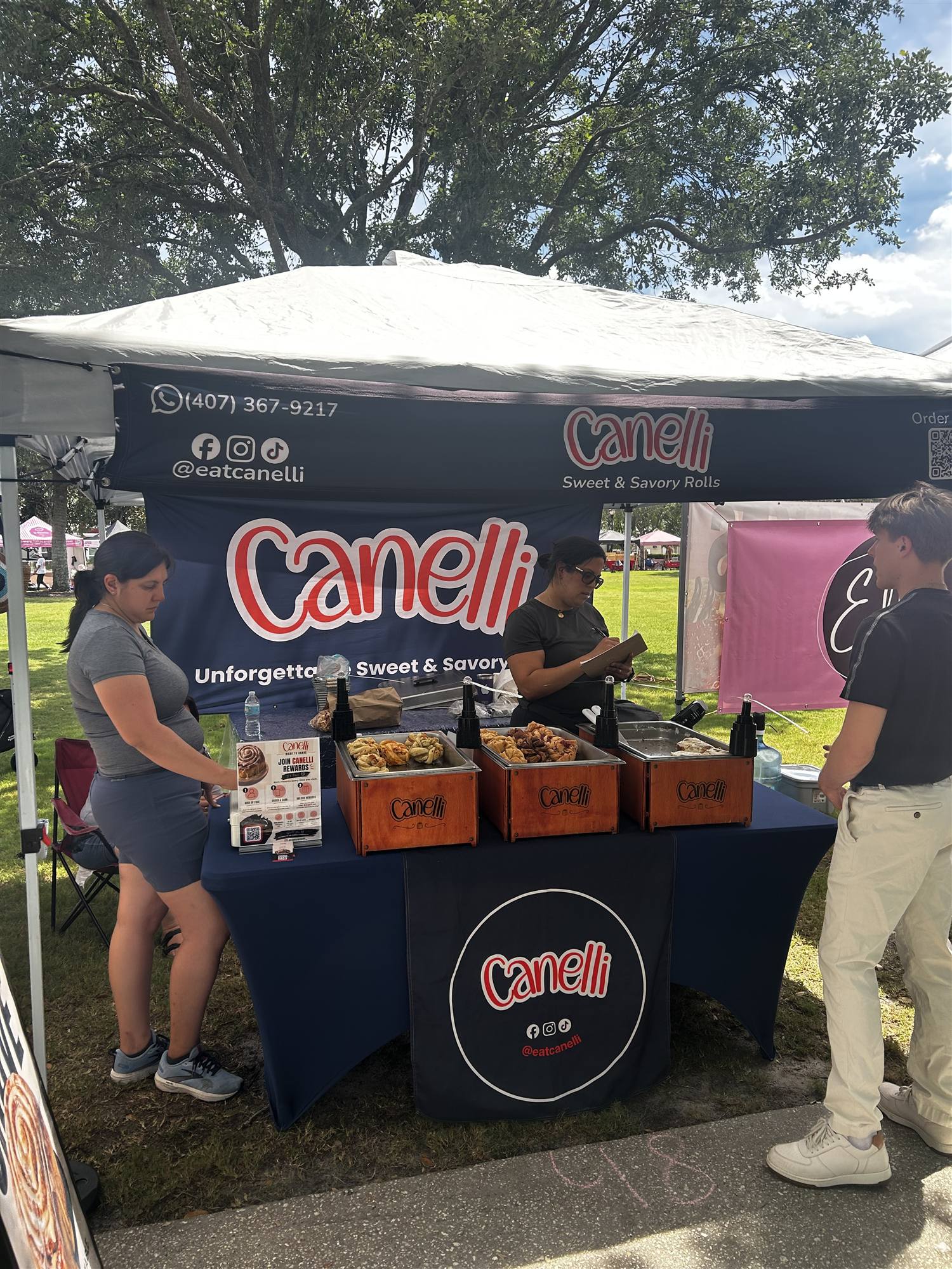 The Canelli pop-up tent at a local market